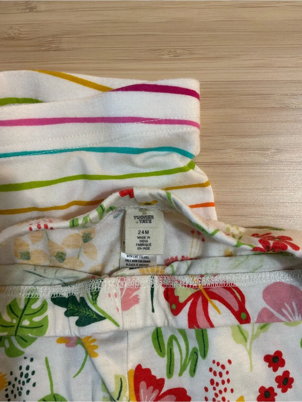 Tucker + Tate Floral & Striped Cotton Leggings - 2T